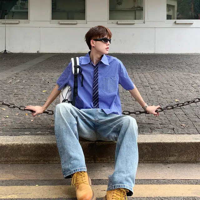 徐百货 格子设计感舒适时尚百搭休闲短袖衬衫 男女同款