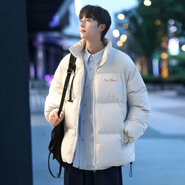 徐百货 复古潮流简约上衣外套高级感艺术签名字母基础款美式高街宽松面包服痞帅百搭棉服 男女同款