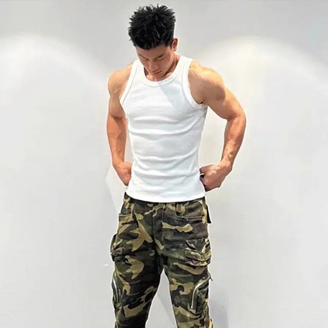 徐百货 美式潮牌简约运动百搭休闲纯色坎肩修身潮流百搭无袖背心 男女同款