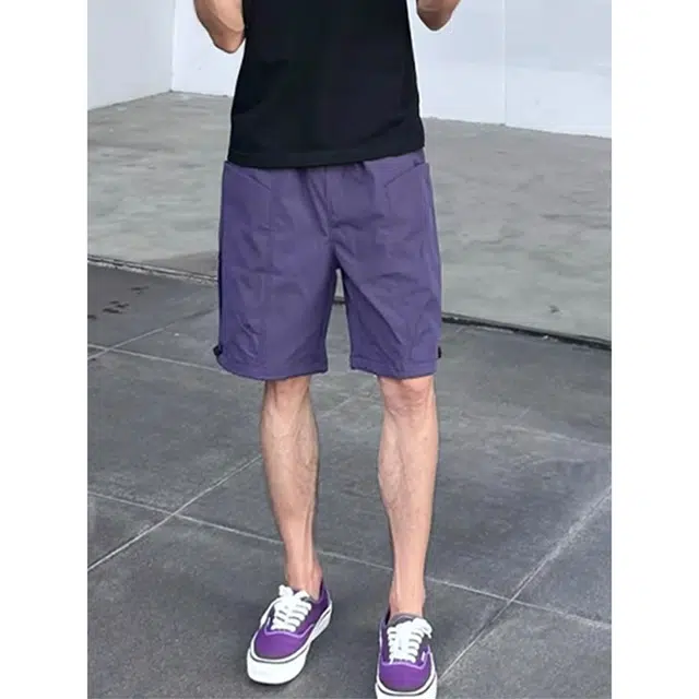 徐百货 美式潮牌冰丝宽松薄款透气五分休闲短裤 男女同款