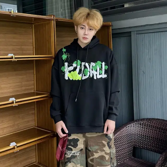 徐百货  美式高街葡萄网球刺绣连帽卫衣百搭休闲时尚设计感潮流外套上衣外套棒球服 男女同款