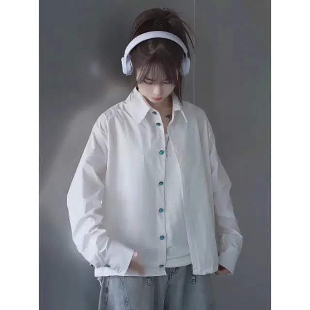 徐百货 防晒高级翻领纯色舒适休闲薄款长袖衬衫 男女同款