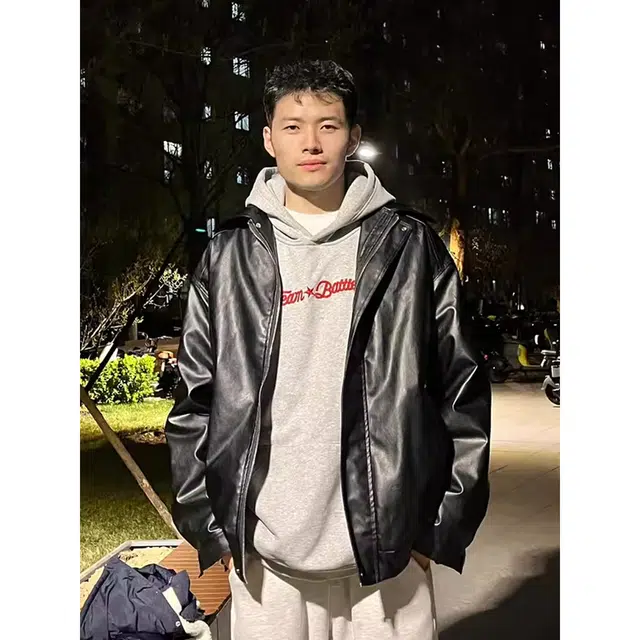 徐百货 美式复古高级感痞帅皮夹克情侣外套舒适潮流百搭皮衣 男女同款