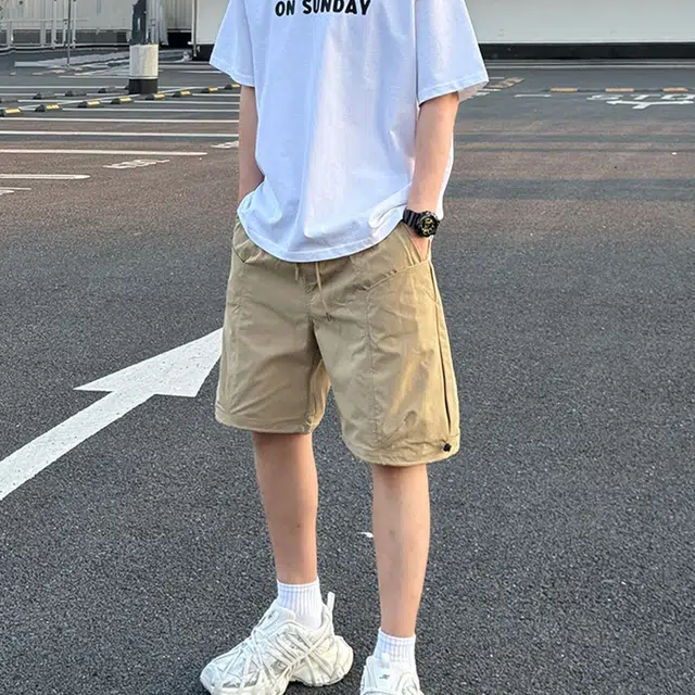 徐百货 美式潮牌大口袋城市户外夏季冰丝宽松透气高级感五分裤中裤休闲短裤 男女同款