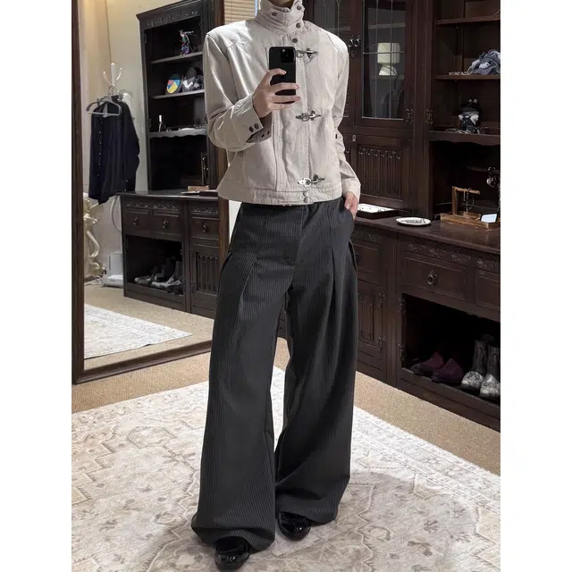 徐百货 美式高街潮牌百搭立领解构飞机扣短款春秋季潮流复古做旧高级感底上衣牛仔外套 男女同款