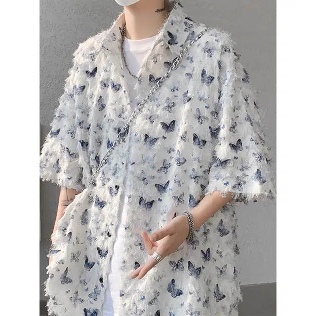 徐百货 美式潮流时尚百搭简约宽松短袖衬衫 男女同款