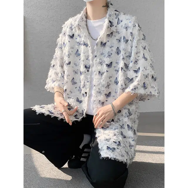 徐百货 美式潮流时尚百搭简约宽松短袖衬衫 男女同款