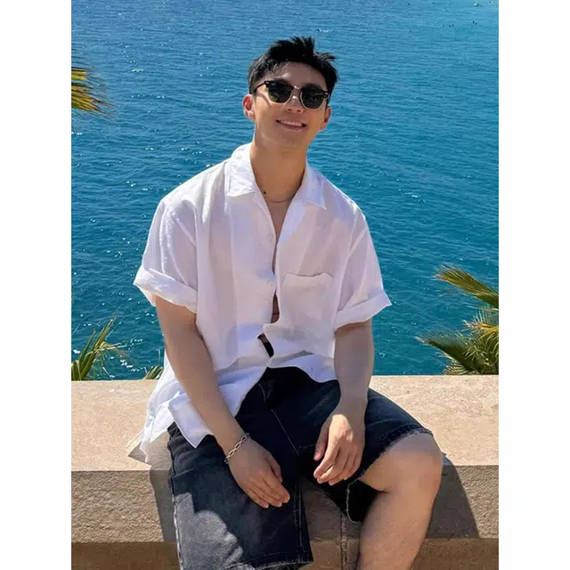 徐百货 百搭潮流宽松短袖衬衫 男女同款