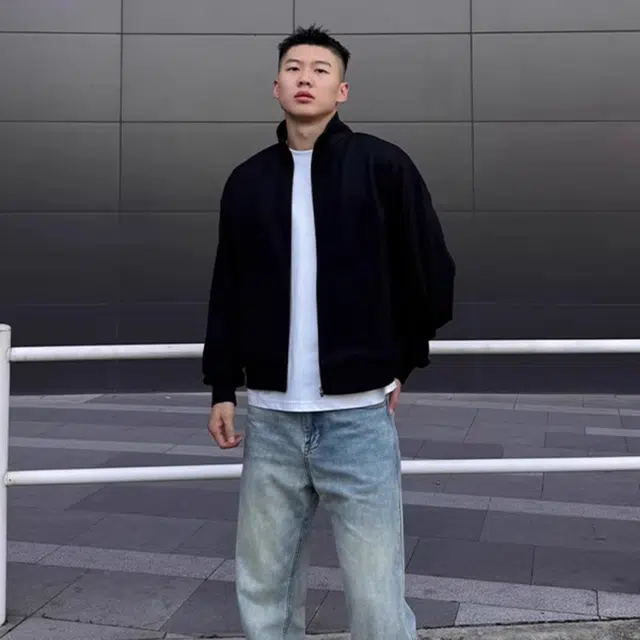 徐百货 美式休闲垫肩开衫夹克宽松廓形网红高级感短款立领运动上衣潮流百搭卫衣 男女同款
