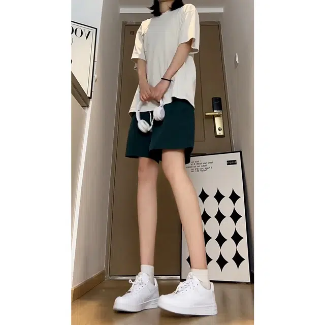 徐百货 美式潮牌冰丝夏季薄款透气速干运动裤大码宽松直筒五分中裤休闲短裤 男女同款