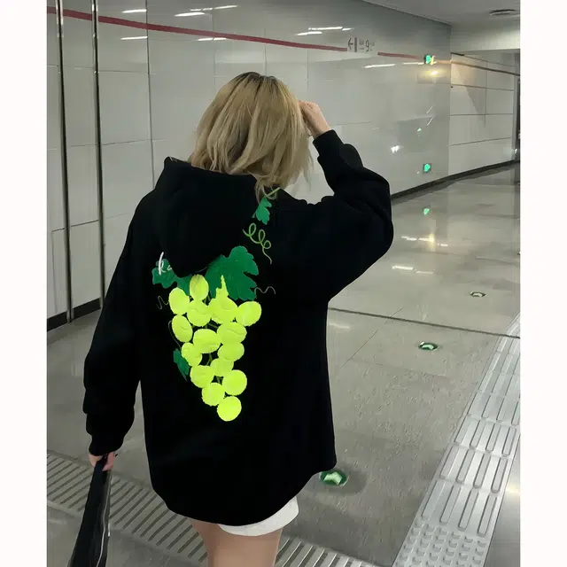 徐百货  美式高街葡萄网球刺绣连帽卫衣百搭休闲时尚设计感潮流外套上衣外套棒球服 男女同款