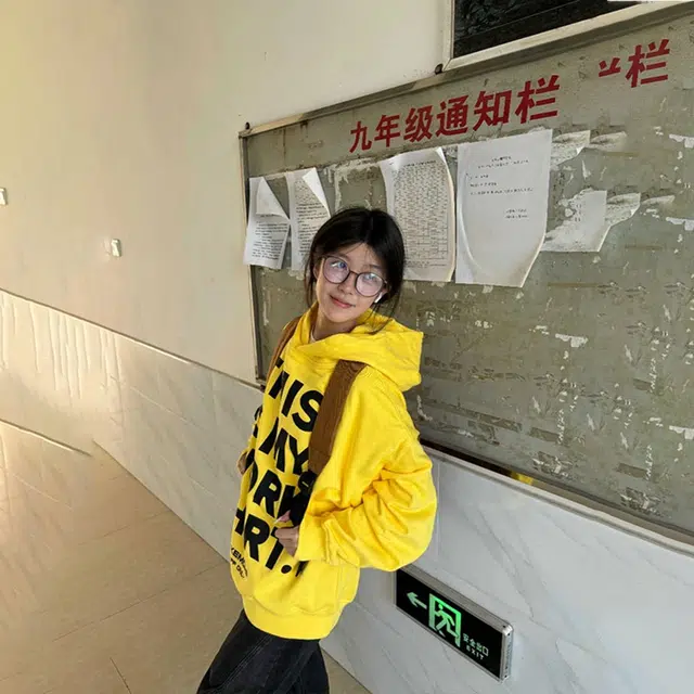 徐百货 美式高街重磅连帽宽松情侣装外套潮牌春秋季舒适复古撞色上衣服卫衣 男女同款