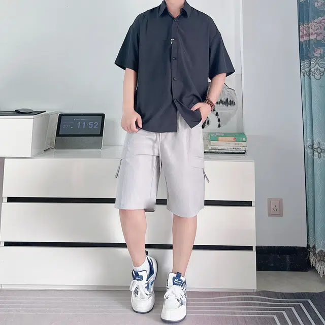 徐百货 美式潮牌冰丝薄款速干夏季休闲透气宽松篮球裤子五分裤工装短裤 男女同款