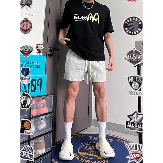 徐百货 美式五分裤宽松运动裤棉质健身跑步篮球裤潮流百搭休闲短裤 男女同款