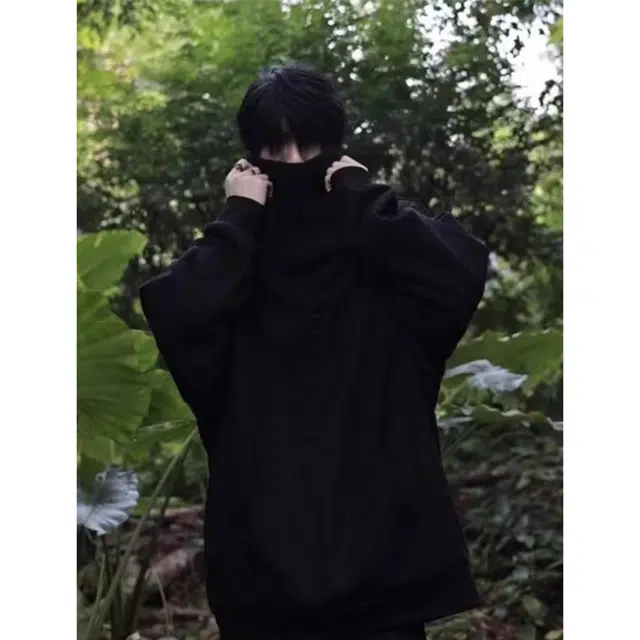 徐百货 堆堆领遮面设计感上衣连帽春秋季美式潮牌重磅硬挺高级感机能风外套卫衣 男女同款
