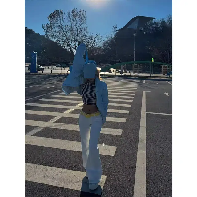 徐百货 美式高街低腰辣妹微喇裤春夏秋宽松显瘦高个子加长阔腿裤牛仔裤 男女同款