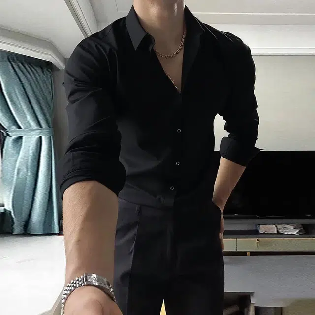 徐百货 高级感禁欲系修身长袖衬衣休闲大码上衣潮流百搭舒适衬衫 男女同款