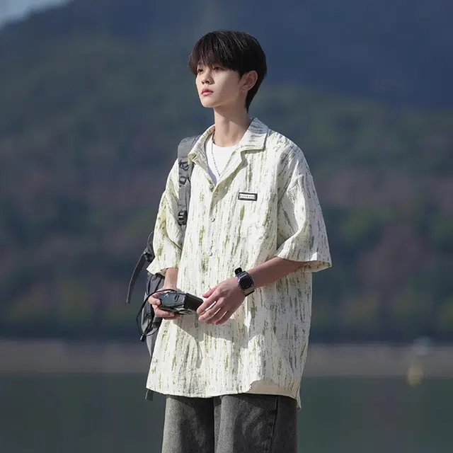 徐百货 高级感宽松重磅休闲潮流百搭宽松舒适短袖衬衫 男女同款