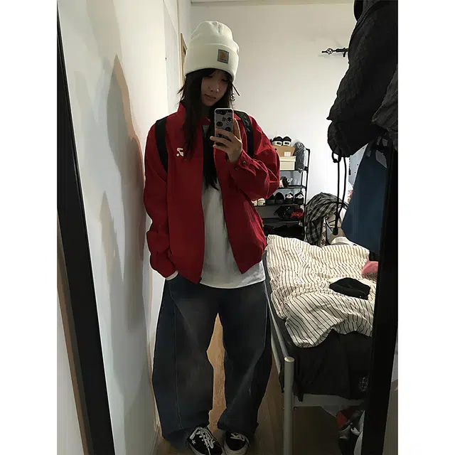 徐百货 复古短款翻领外套春秋季高级感棒球服哈灵顿夹克 男女同款