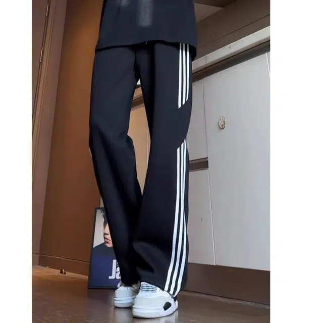 徐百货 潮牌复古卫裤直筒宽松休闲裤子夏季潮流百搭阔腿长裤美式高街针织运动裤 男女同款