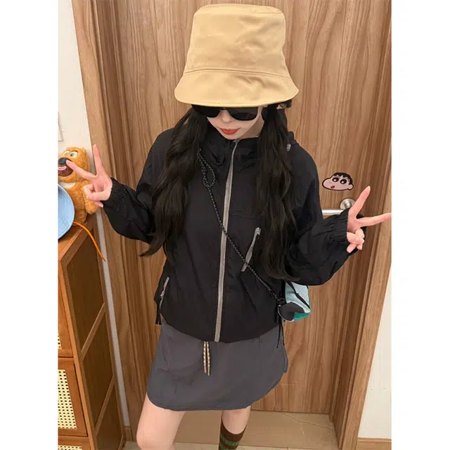 徐百货 多巴胺薄款速干透气百搭户外骑行防晒服 男女同款