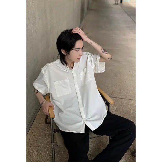 徐百货 新中式穿搭立领短袖衬衫 男女同款
