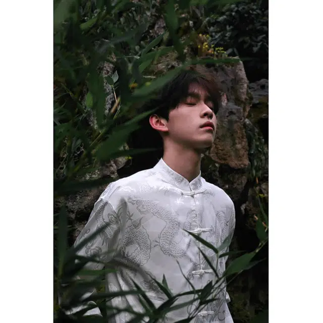 徐百货 新中式复古盘扣长袖春秋季潮牌唐装汉服龙纹提花衬衣外套衬衫 男女同款