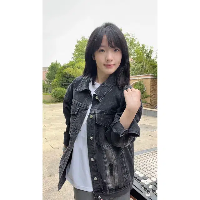 徐百货 美式潮牌水洗做旧春秋季帅气宽松复古上衣潮流百搭牛仔外套 男女同款