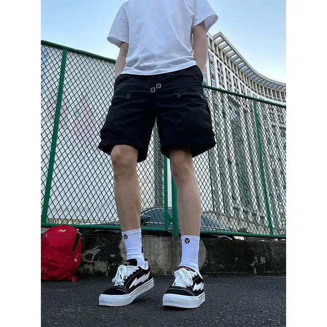 徐百货 美式潮牌山系速干外穿机能大口袋工装户外运动尼龙四五分裤休闲短裤 男女同款