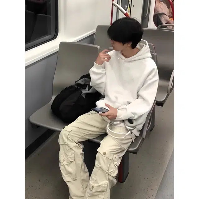 徐百货  美式重磅金属标连帽卫衣高街痞帅设计感潮牌加绒上衣宽松舒适潮流百搭棒球服 男女同款