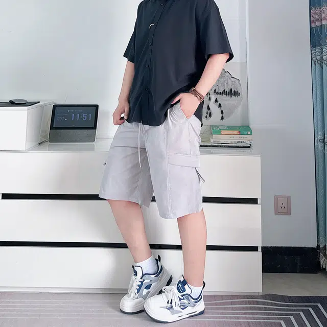 徐百货 美式潮牌冰丝薄款速干夏季休闲透气宽松篮球裤子五分裤工装短裤 男女同款