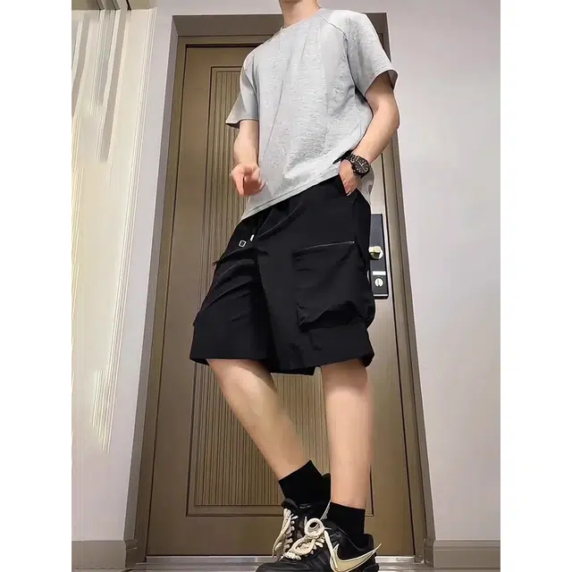 徐百货 美式机能风大口袋透气裤潮牌痞帅伞兵五分裤工装短裤 男女同款
