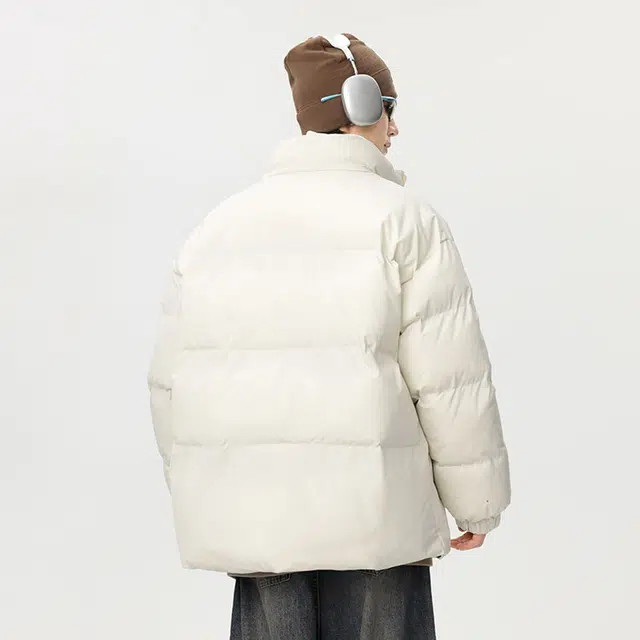 徐百货 复古潮流简约上衣外套高级感艺术签名字母基础款美式高街宽松面包服痞帅百搭棉服 男女同款