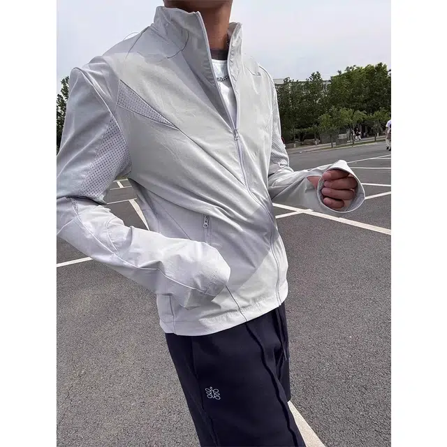 徐百货 美式机能轻薄立领网眼透气百搭时尚舒适防晒服 男女同款