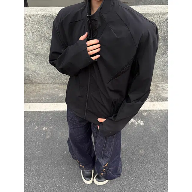 徐百货 美式机能轻薄立领网眼透气百搭时尚舒适防晒服 男女同款