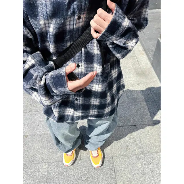 徐百货 美式高街格子慵懒休闲百搭长袖衬衫 男女同款