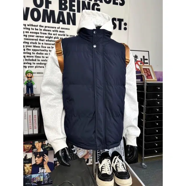 徐百货 美式高街潮牌百搭休闲纯色马甲叠穿搭配潮流无袖外穿背心立领棉坎肩外套棉服 男女同款