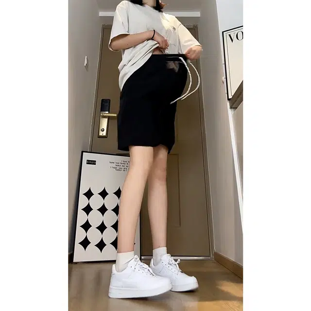 徐百货 美式潮牌冰丝夏季薄款透气速干运动裤大码宽松直筒五分中裤休闲短裤 男女同款