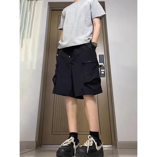徐百货 美式机能风大口袋透气裤潮牌痞帅伞兵五分裤工装短裤 男女同款