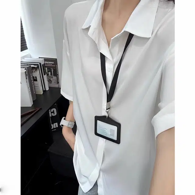 徐百货 美式复古纯色冰丝短袖夏季潮流薄款宽松通勤休闲衬衣外套高级感叠穿速干防晒衬衫 男女同款