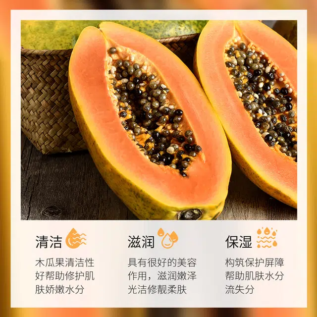 泊泉雅 木瓜洗面奶深层清洁收缩毛孔 泡沫绵密洁面 保湿滋润清爽补水清洁