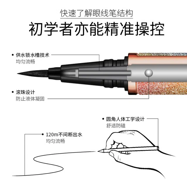 色娜娜 璀璨星空持妆眼线笔 不脱妆防汗速干