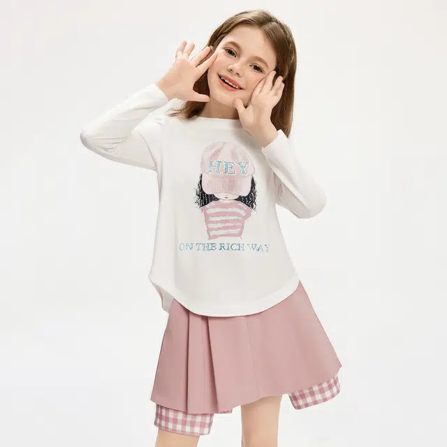 打底衫洋气长袖媛媛公主卫衣 夏季 时尚休闲简约百搭 中小童