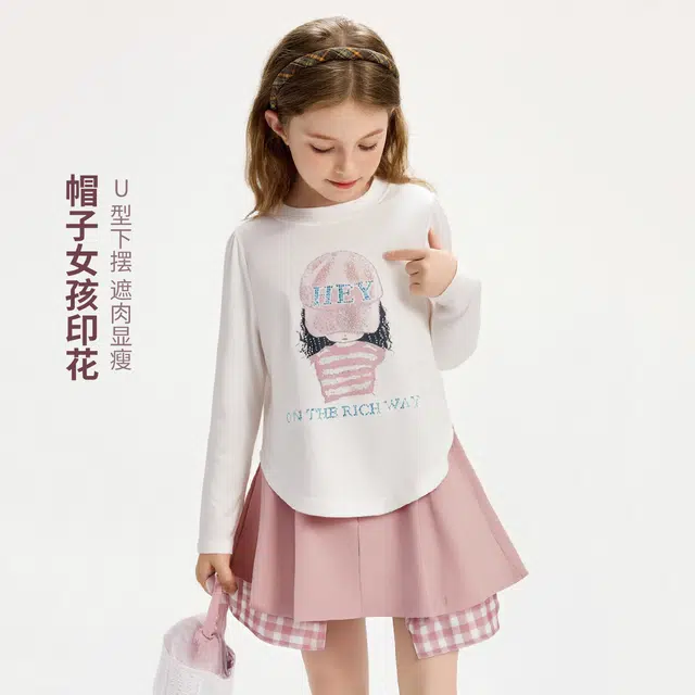 打底衫洋气长袖媛媛公主卫衣 夏季 时尚休闲简约百搭 中小童