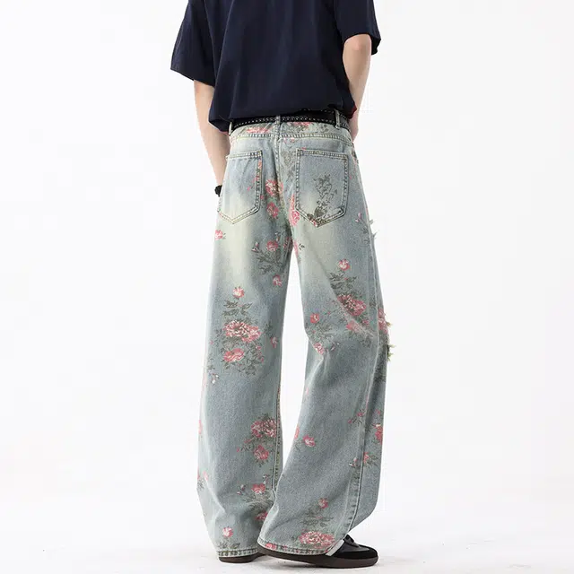 WELTER EXPERIMENT Retro Relaxed Straight Jeans