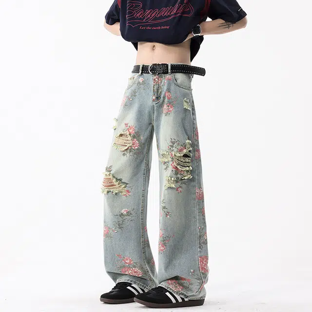 WELTER EXPERIMENT Retro Relaxed Straight Jeans