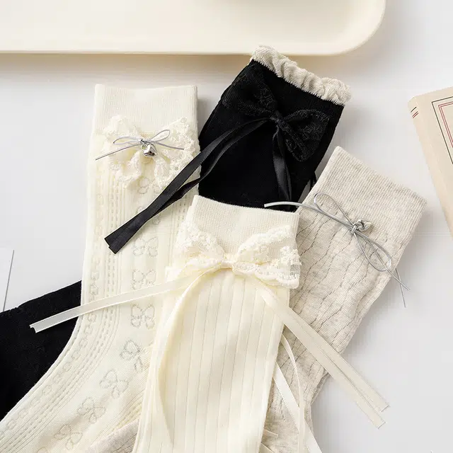 棉武器 蕾丝花边袜学生袜大童袜堆堆袜洛丽塔袜子中筒袜 女款