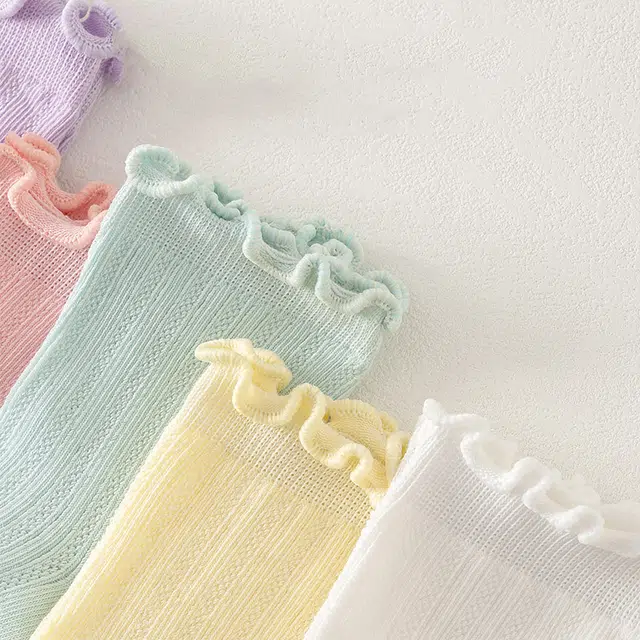 棉武器 花边儿童袜子女宝宝孩童防臭袜子春秋夏季网眼透气吸汗中筒袜