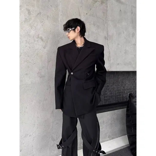 艾梵斯贝 美式复古潮流高级感日常通勤休闲商务老钱风简约设计款日系修身立体廓形春秋款西装 男女同款