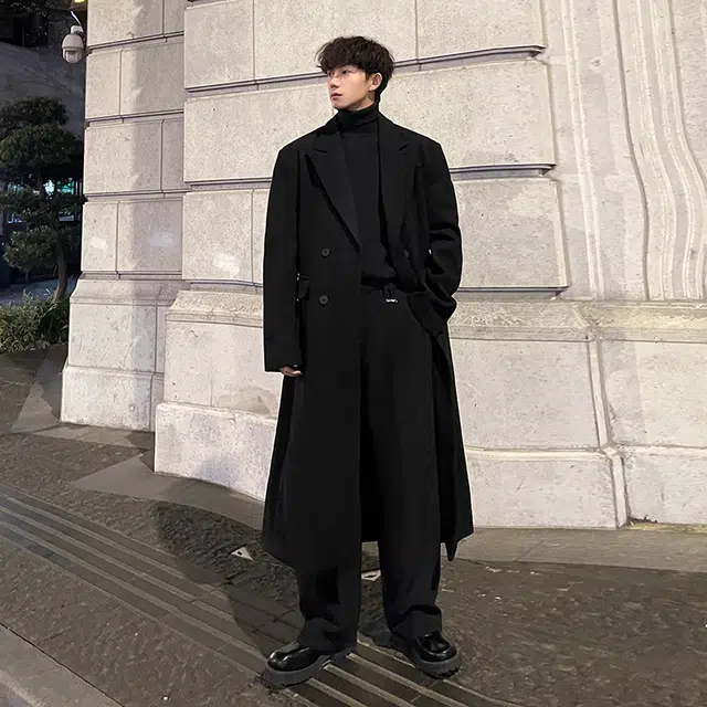艾梵斯贝 简约高端轻奢高级感老钱风无性别日常通勤百搭宽松休闲时尚秋冬氛围感过膝外套潮牌商务正装情侣款毛呢大衣 男女同款